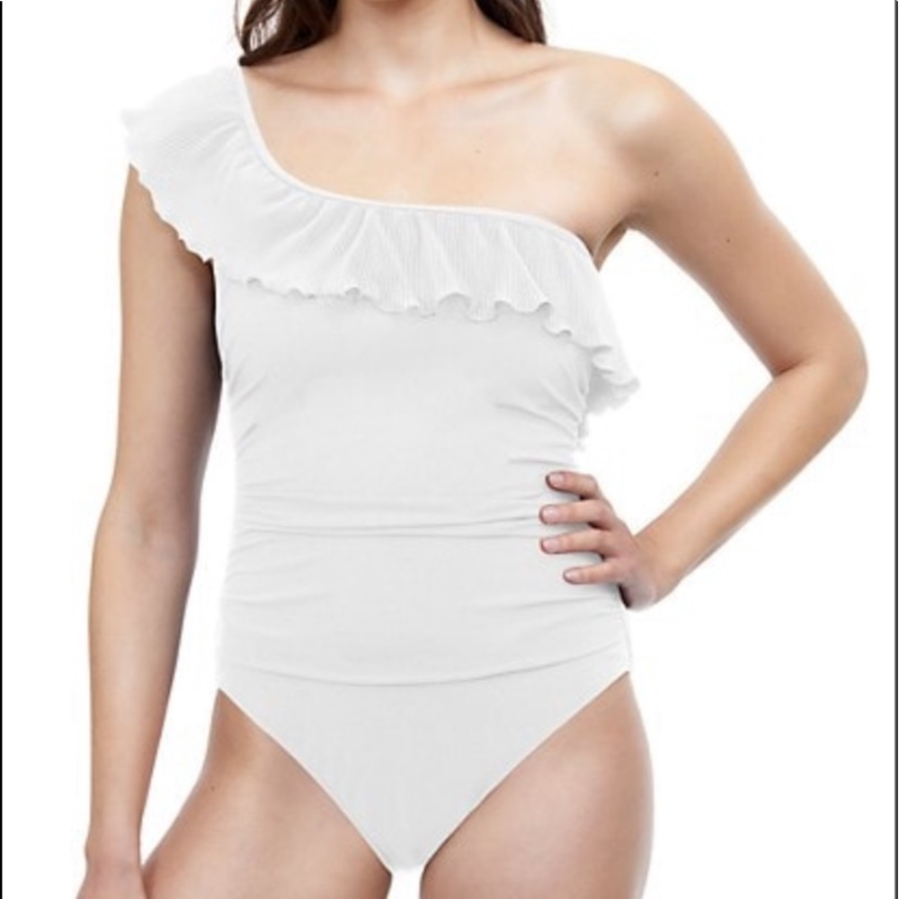 Ruffled One Shoulder One Piece